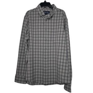 Mizzen + Main Men's Plaid Long Sleeve Flannel Button Down Shirt Size Large Trim